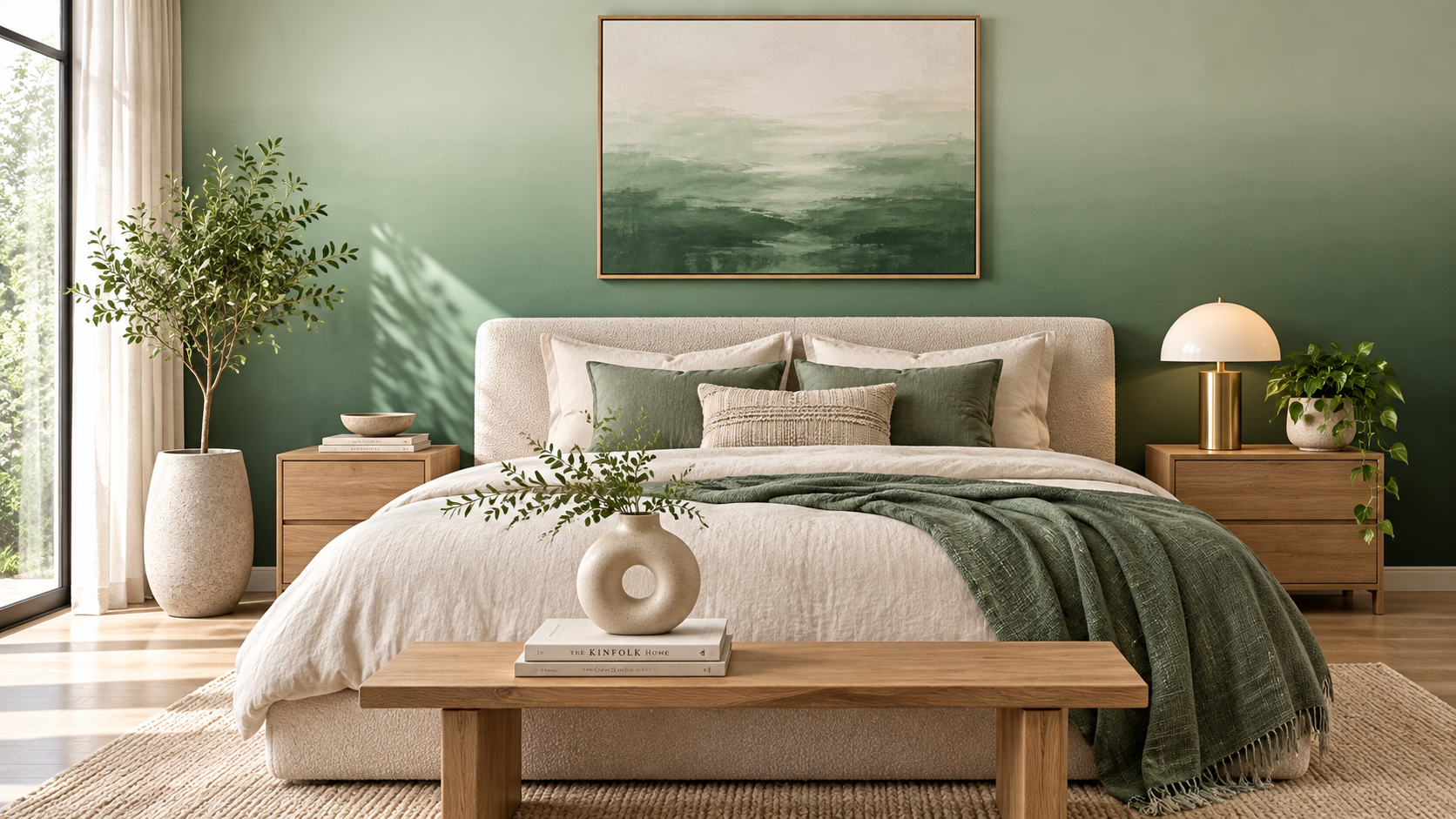Sage to Jade Ombre Wall Painting